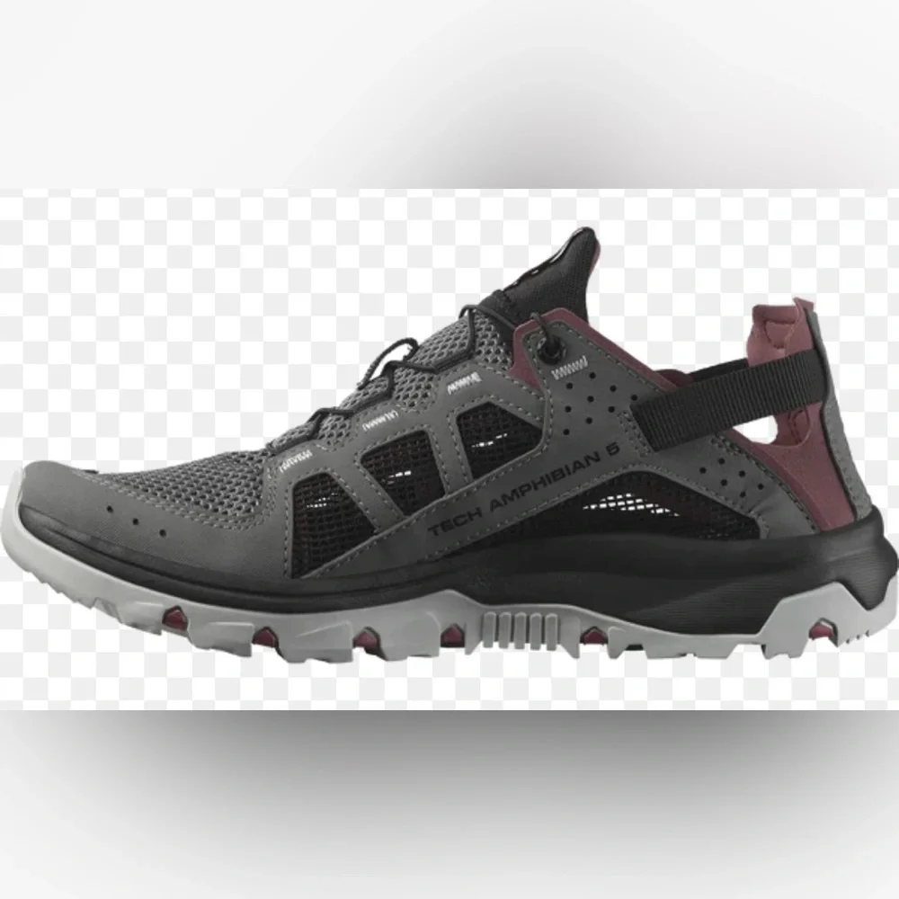 Salomon Gray and Black Athletic Shoes for Trail Running - Picture 10 of 13
